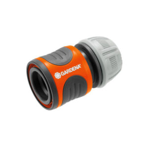 Raccord rapide orange et gris pour tuyau d’arrosage