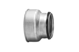 Réduction diamètre 200 à 100 mm avec joint M/F, configuration et finitions visibles