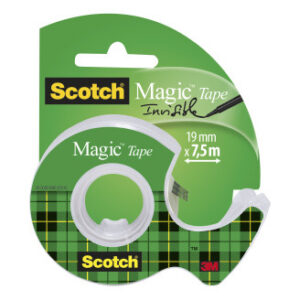 Ruban adhésif invisible Scotch Magic avec dévidoir manuel, forme et finition du produit visibles