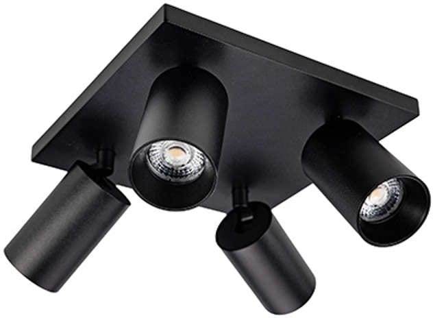 UNI-BRIGHT présentation technique du Spot apparent carré noir GU10 avec Spot apparent carré noir GU10 avec lampe, configuration et finitions visibles