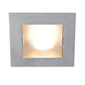 Spot encastrable carré fixe laiton brossé 12V GALA/14, configuration et finitions visibles