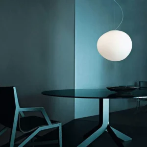 Suspension LED dimmable Gregg Grande blanc, forme et finition du produit visibles