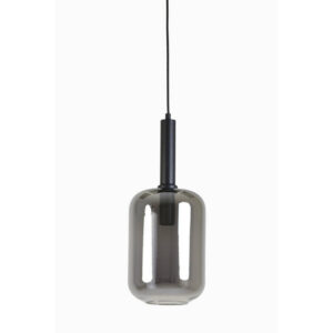 Suspension noire et verre fumé Ø22x52 cm LEKAR, forme et finition du produit visibles
