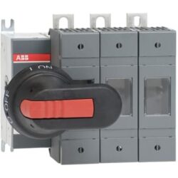 Appareil tripolaire gris avec commande rotative noire et rouge