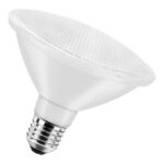Ampoule à réflecteur blanc et face circulaire texturée sur culot métallique à vis