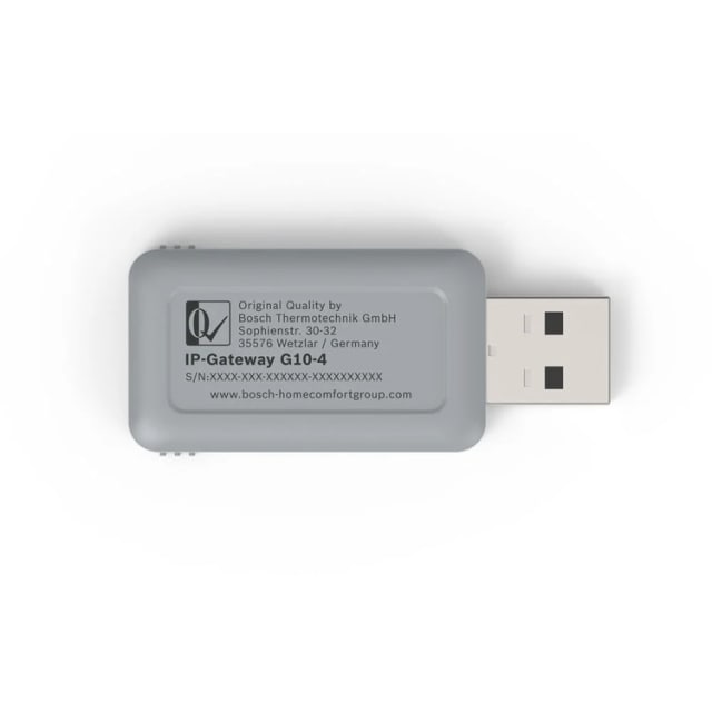 Module gris compact avec connecteur USB métallique et étiquette sur le boîtier