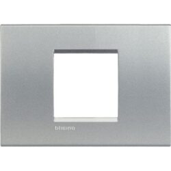 Plaque rectangulaire gris métal à fenêtre centrale carrée et surface mate