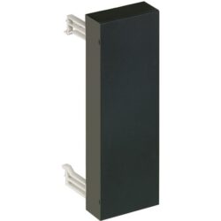 Plaque rectangulaire anthracite pleine, avec deux ergots blancs visibles à l’arrière