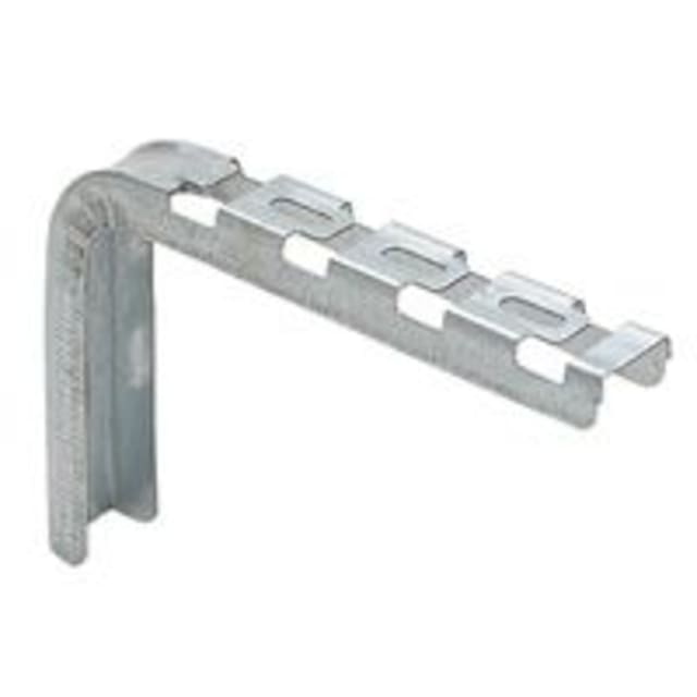 Console métallique en équerre avec montant vertical et bras horizontal ajouré à languettes