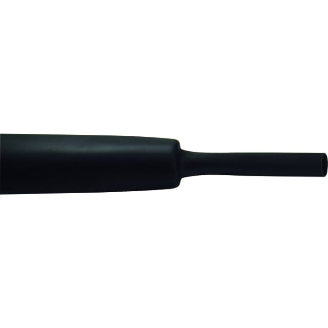 Gaine noire avec extrémité rétreinte et partie cylindrique ouverte