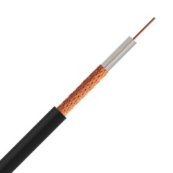 DIVERSE KABELS - Coax 75 Ohm MIL-C-17F PVC noir massif acier cuivré 6