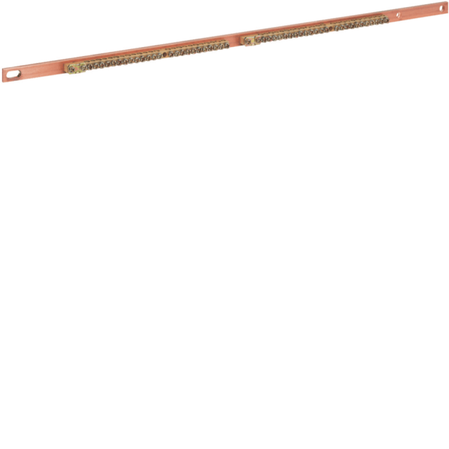Barrette cuivrée allongée avec rangée de perçages
