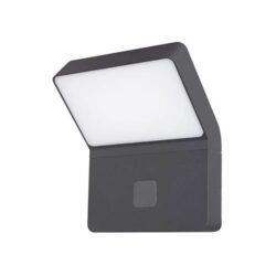 Applique anthracite à panneau opale incliné et petite fenêtre carrée sur la partie basse