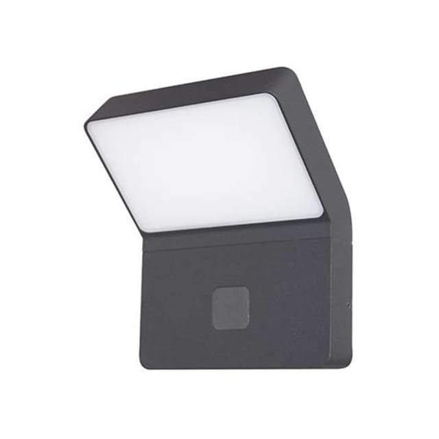 Applique anthracite à panneau opale incliné et petite fenêtre carrée sur la partie basse