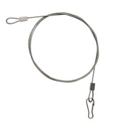 Câble métallique en boucle avec extrémité sertie et crochet à fermeture
