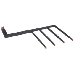 Ensemble rigide noir à plusieurs branches avec extrémités de raccordement métalliques apparentes