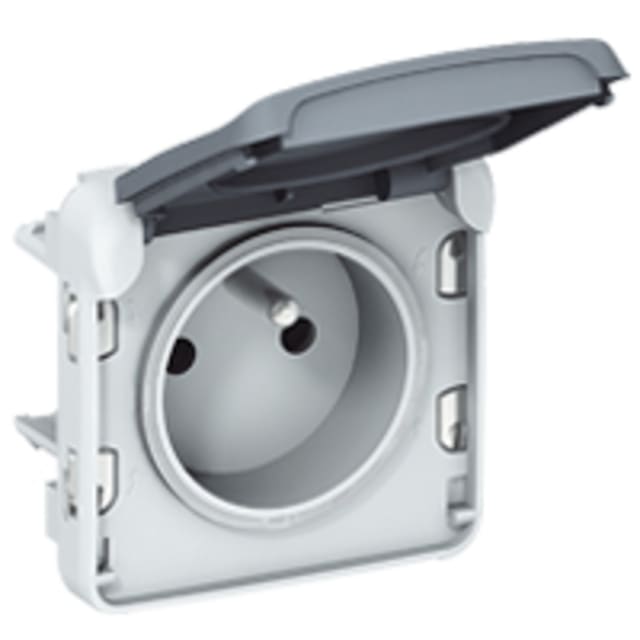 LEGRAND - PLEXO PRISE 2P+T BORNES AUTO 10/16A 250V COMPOSABLE GRIS - 069551