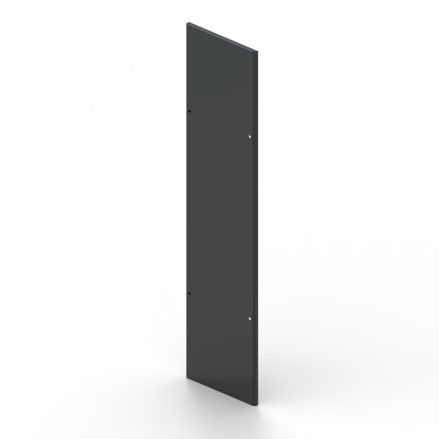 LEGRAND XL3S 630 panneau sombre en perspective Panneau gris foncé haut et étroit avec rebords et quatre perçages visibles