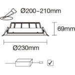 LIT by Cardi - Edo downlight encastré 20W,Dali,3CCT, diamètre encastrement 210mm, 2400lm - 0017440235 – Image 6