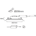 LIT by Cardi - Kai downlight encastré 9.6-15W,2CCT, diametre d'encastrement 206mm - 0017440226 – Image 4