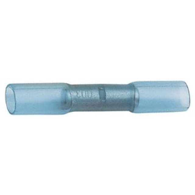 Manchon bleu translucide avec fût métallique central et deux entrées opposées