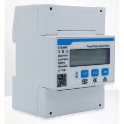 Compteur gris clair avec afficheur horizontal et boutons bleus sous l’écran
