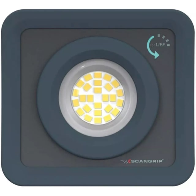 Lampe carrée sombre à angles arrondis avec source lumineuse ronde au centre