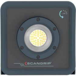 Projecteur gris foncé rectangulaire avec zone lumineuse ronde jaune au centre