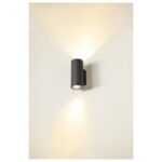 Faisceaux dissymétriques autour d’un luminaire cylindrique fixé au mur