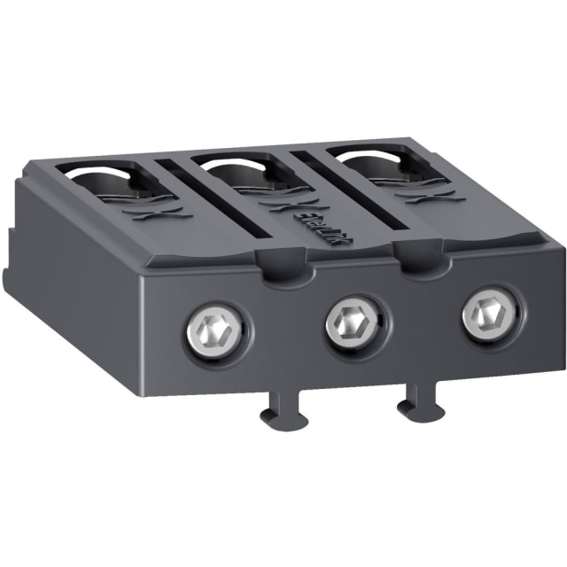 Schneider Automation TeSys Deca contactors bornier à vis Bornier noir à trois passages avec trois têtes de vis métalliques alignées en façade