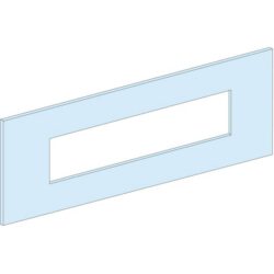 Panneau rectangulaire avec découpe centrale horizontale, dessiné en contour bleu