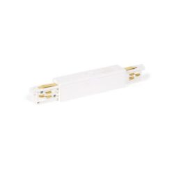Connecteur blanc allongé à contacts métalliques pour jonction centrale de rail