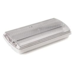 Boîtier rectangulaire blanc avec diffuseur transparent strié