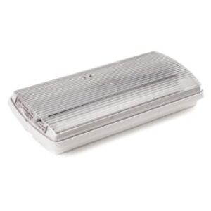 Boîtier rectangulaire blanc avec diffuseur transparent strié
