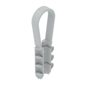 Cheville grise nervurée prolongée par une boucle souple refermable