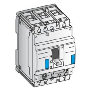 Dessin de disjoncteur à trois connexions supérieures et maneton central