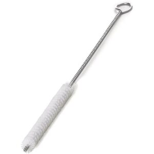 Écouvillon à fibres claires cylindriques sur tige métallique torsadée terminée par une boucle