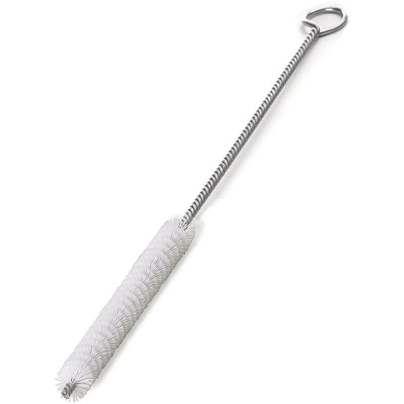 Lessmann écouvillon en nylon avec tige à boucle Écouvillon à fibres claires cylindriques sur tige métallique torsadée terminée par une boucle