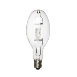 Ampoule elliptique claire avec tube à décharge visible et culot métallique