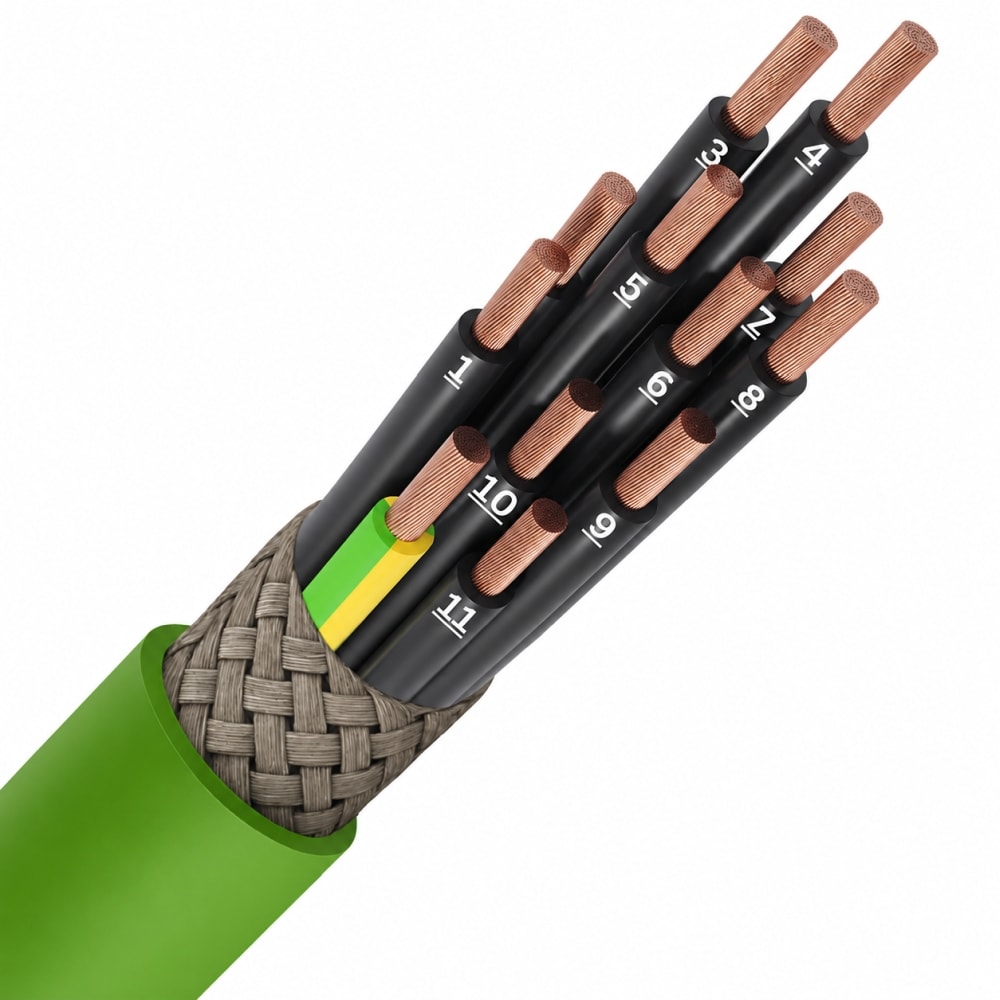 LIHCH LS0H vert blindé Cca s1d2a1, noir numéroté 12G0,75mm² LIHCH LS0H vert blindé Cca s1d2a1, noir numéroté 12G0,75mm²
